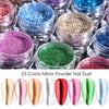 23pc Nail Glitter Set Magic Mirror Metal Powder Nail Chrome Pigment Gel Polishing Rose Gold Sliver Accessories Dust
