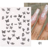 Summer Bronzing Leaf 3D Nail Sticker Holographics Tropical Leaves Tree Birds Transfer Decals Slider For Nails DIY Decoration