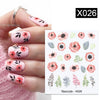 Harunouta Black Lines Flower Leaves Water Decals Stickers Floral Face Marble Pattern Slider For Nails Summer Nail Art Decoration