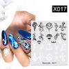 Harunouta Black Lines Flower Leaves Water Decals Stickers Floral Face Marble Pattern Slider For Nails Summer Nail Art Decoration