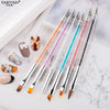Nail Art Mermaid Brush Gradient French Moon Shading Pen Painting Drawing Tips Acrylic Gel UV Polish Design Manicure Tools