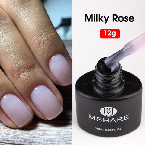 MSHARE Milky White Gel Nail Polish Varnish Soak Off Cured with Nail Dryer Lacquer Milk