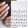 Sexy Lady Shaped 3D Nail Stickers Character Face Image Leaves Flower Decals Slider Black White DIY Nail Art Decorarion