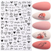 Sexy Lady Shaped 3D Nail Stickers Character Face Image Leaves Flower Decals Slider Black White DIY Nail Art Decorarion