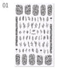 Sexy Lady Shaped 3D Nail Stickers Character Face Image Leaves Flower Decals Slider Black White DIY Nail Art Decorarion