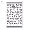 Sexy Lady Shaped 3D Nail Stickers Character Face Image Leaves Flower Decals Slider Black White DIY Nail Art Decorarion
