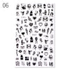 Sexy Lady Shaped 3D Nail Stickers Character Face Image Leaves Flower Decals Slider Black White DIY Nail Art Decorarion