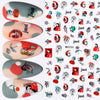 Sexy Lady Shaped 3D Nail Stickers Character Face Image Leaves Flower Decals Slider Black White DIY Nail Art Decorarion