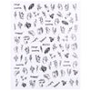 Sexy Lady Shaped 3D Nail Stickers Character Face Image Leaves Flower Decals Slider Black White DIY Nail Art Decorarion