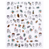 Sexy Lady Shaped 3D Nail Stickers Character Face Image Leaves Flower Decals Slider Black White DIY Nail Art Decorarion