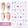 Sexy Lady Shaped 3D Nail Stickers Character Face Image Leaves Flower Decals Slider Black White DIY Nail Art Decorarion