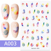 Sexy Lady Shaped 3D Nail Stickers Character Face Image Leaves Flower Decals Slider Black White DIY Nail Art Decorarion