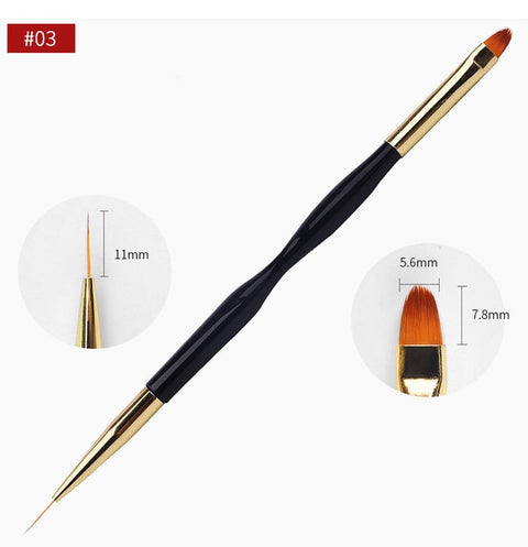 1PC Double Head Nail Art UV Gel Polish Design Dot Painting Detailing Pen Brushes