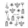 1 Sheet Nail Sticker Decals Waterproof Art Letter Flower Geometry Butterfly  Pattern Nail Sticker DIY Nail Art Decoration