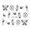 1 Sheet Nail Sticker Decals Waterproof Art Letter Flower Geometry Butterfly  Pattern Nail Sticker DIY Nail Art Decoration