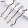 Monja Nail Art Sticker Laser Gold Metal Stripe Wave Line Tape Self-Adhesive Transfer Foils 3D DIY Decal Manicure Tips Decoration