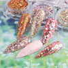 Mixed Rose Gold Nail Glitter Set Holographic Mirror Hexagon Sequin Flakes