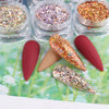 Mixed Rose Gold Nail Glitter Set Holographic Mirror Hexagon Sequin Flakes