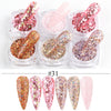 Mixed Rose Gold Nail Glitter Set Holographic Mirror Hexagon Sequin Flakes