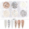 Mixed Rose Gold Nail Glitter Set Holographic Mirror Hexagon Sequin Flakes