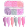 Mixed Rose Gold Nail Glitter Set Holographic Mirror Hexagon Sequin Flakes