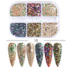 Mixed Rose Gold Nail Glitter Set Holographic Mirror Hexagon Sequin Flakes