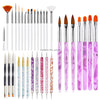 Multiple Nail Art Brush Design Tip Drawing Carving Dotting Nail Pen Builder Flat Liner Acrylic Gel Polish Tool Manicure