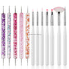 Multiple Nail Art Brush Design Tip Drawing Carving Dotting Nail Pen Builder Flat Liner Acrylic Gel Polish Tool Manicure