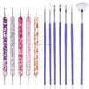 Multiple Nail Art Brush Design Tip Drawing Carving Dotting Nail Pen Builder Flat Liner Acrylic Gel Polish Tool Manicure