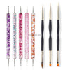Multiple Nail Art Brush Design Tip Drawing Carving Dotting Nail Pen Builder Flat Liner Acrylic Gel Polish Tool Manicure