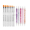Multiple Nail Art Brush Design Tip Drawing Carving Dotting Nail Pen Builder Flat Liner Acrylic Gel Polish Tool Manicure