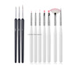 Multiple Nail Art Brush Design Tip Drawing Carving Dotting Nail Pen Builder Flat Liner Acrylic Gel Polish Tool Manicure