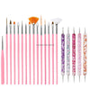 Multiple Nail Art Brush Design Tip Drawing Carving Dotting Nail Pen Builder Flat Liner Acrylic Gel Polish Tool Manicure