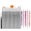 Multiple Nail Art Brush Design Tip Drawing Carving Dotting Nail Pen Builder Flat Liner Acrylic Gel Polish Tool Manicure