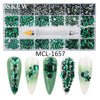 9300Pcs/Box Multi-Size Green Crystal Nail Rhinestones Glass Drill Pen Mix 14 Shape 3D Manicure Art Decoration Accessories