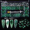 9300Pcs/Box Multi-Size Green Crystal Nail Rhinestones Glass Drill Pen Mix 14 Shape 3D Manicure Art Decoration Accessories