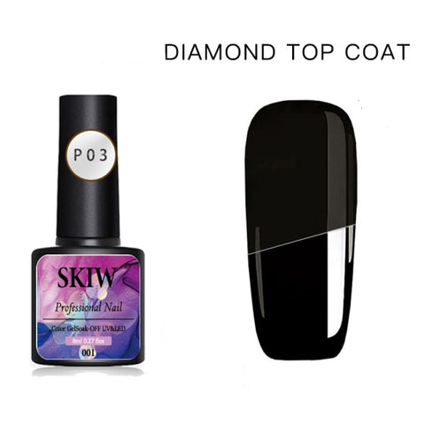 SKIW Nail Glue Cat Eye Magnet Gel Nail Polish Diamond Reflective Glitter Top Coat Nail Art  For UV LED Bling Nail Builder Gel