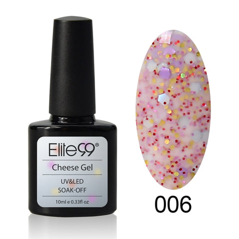 Elite99 Cheese UV Nail Gel Candy Sandy Nails Makeup Soak Off Long Lasting LED Gel Lacquer Primer Need Milky White Gel Top Base