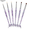 3/7Pcs Professional Manicure UV Gel Brush Pen Transparent Acrylic Nail Art Painting Drawing Brush Phototherapy Tools