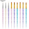 3/7Pcs Professional Manicure UV Gel Brush Pen Transparent Acrylic Nail Art Painting Drawing Brush Phototherapy Tools