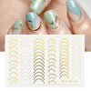Rose Gold Striping Tape Nail Design Stripe Lines Geometry 3D Slider for Nails Gel Polish Sticker Decals for Manicure