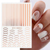 Rose Gold Striping Tape Nail Design Stripe Lines Geometry 3D Slider for Nails Gel Polish Sticker Decals for Manicure