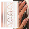 Rose Gold Striping Tape Nail Design Stripe Lines Geometry 3D Slider for Nails Gel Polish Sticker Decals for Manicure
