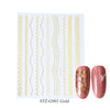 Rose Gold Striping Tape Nail Design Stripe Lines Geometry 3D Slider for Nails Gel Polish Sticker Decals for Manicure