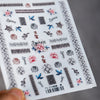 3D Nail Art Stickers Bohemia Gary Flowers Image Nails Stickers for Nails Sticker Decorations Manicure