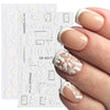 1PC White 5D Acrylic Engraved Flower Nail Sticker Embossed Lace Butterfly Decals Sliders Japanese Nail Art Decoration Tip
