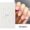 1PC White 5D Acrylic Engraved Flower Nail Sticker Embossed Lace Butterfly Decals Sliders Japanese Nail Art Decoration Tip