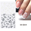 1PC White 5D Acrylic Engraved Flower Nail Sticker Embossed Lace Butterfly Decals Sliders Japanese Nail Art Decoration Tip