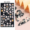 1PC White 5D Acrylic Engraved Flower Nail Sticker Embossed Lace Butterfly Decals Sliders Japanese Nail Art Decoration Tip