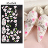 1PC White 5D Acrylic Engraved Flower Nail Sticker Embossed Lace Butterfly Decals Sliders Japanese Nail Art Decoration Tip